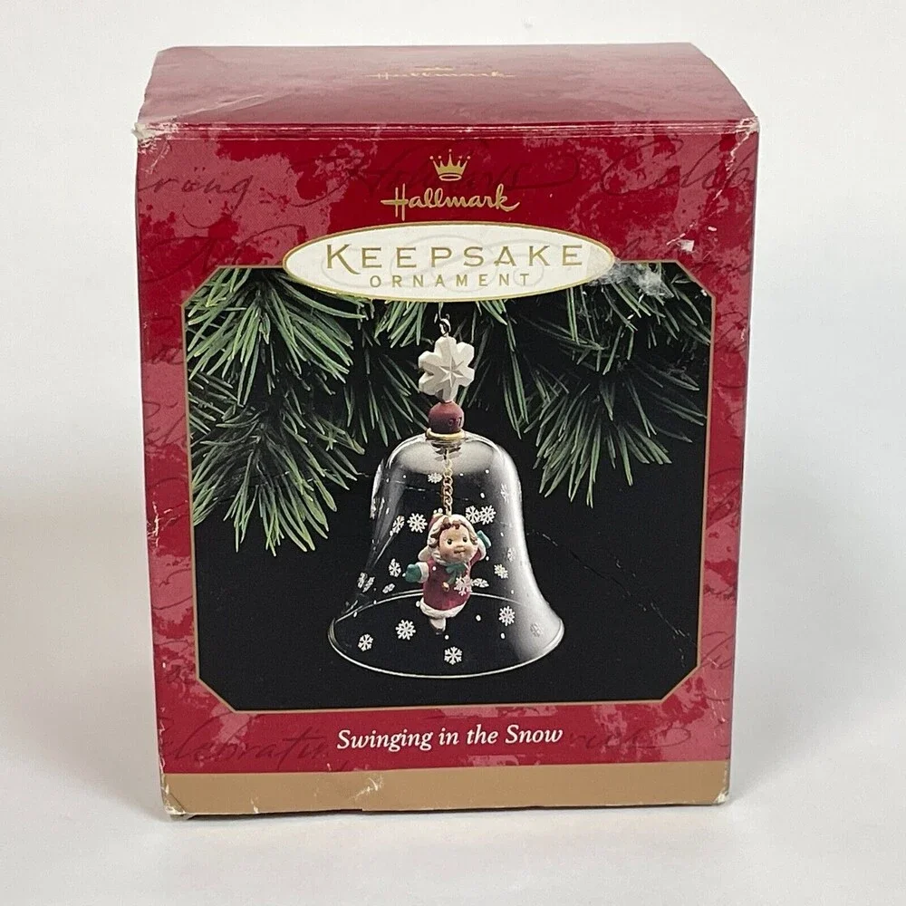 Hallmark‎ Keepsake Swinging in the Snow Bell Christmas Tree Ornament 1997